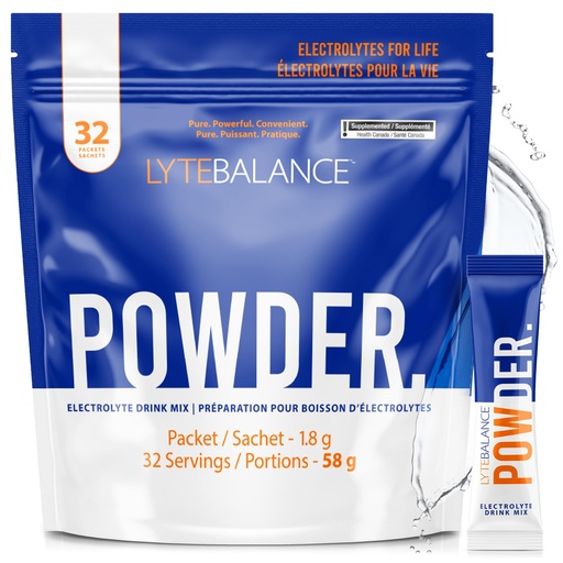 [BRSROZIFCRYGKHTO] LYTE BALANCE Powder 32 Double Strength Packets, Naturally Salty Electrolyte Drink Mix w/Sodium, Potassium & Magnesium | Daily Hydration, Muscle Recovery, Immune Support | Keto, Paleo, No Sugar