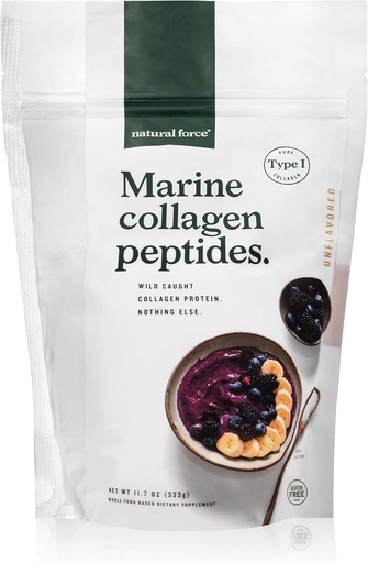 [BRSWKGY6BMMBKDTC] Natural Force Clean Marine Collagen Powder – Tested for Toxins – Certified Keto & Paleo – Hydrolyzed Pure Type I Protein for Anti Aging, Skin, Hair, and Nails – Wild Caught + Non-GMO, 11.7 Ounce