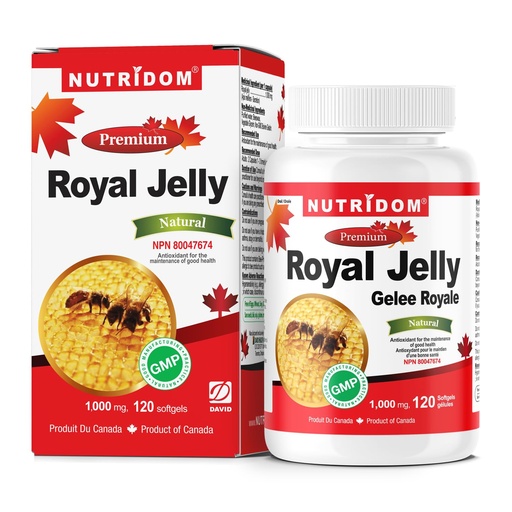 [BRSWICT7AR4G2FIZ] Nutridom Royal Jelly 1000mg Softgels-120 softgels-Pack Option (One Bottle)