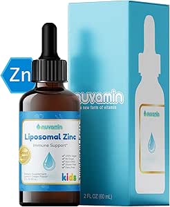 [BRSWYZDQPMCQOYI2] Nuvamin – Liquid Liposomal Zinc Drops for Toddlers, Kids, & Adults, 2Fl.Oz (60ml), 240 Daily Serving. Great Taste - All Natural - Vegan - Superior Absorption, Lemon Cream Flavor