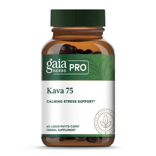 [BRSWIYQYCEIGKGA7] GAIA HERBS PRO Kava 75 - Stress Support Supplement - Aids a Sense of Calm & Relaxation - 60 Liquid Phyto-Caps