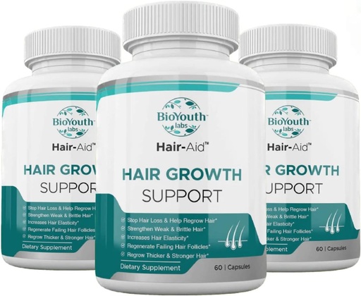 [BRSRMHAKBYGRUE33] Labs Hair Growth Vitamins Supplement for Thicker Hair Growth,180 Capsules - Nutritious Blend of Vitamin E, Raspberry Ketone, Iron & Saw Palmetto to Minimize Hair Loss for Both Women & Men.