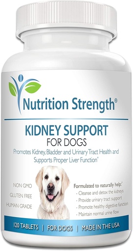 [BRSRA2YEA4HRGE3H] Kidney Support for Dogs - Renal, Bladder and Urinary Tract Health Supplement, Plus Immune and Digestive Support, with Organic Cranberry and Astragalus, 120 Chewable Tablets