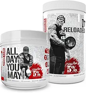 [BRSRM2YBCMNWYHYU] 5% Nutrition Rich Piana Bundle | AllDayYouMay BCAA Powder + Kill It Reloaded High-Stim Pre-Workout (Fruit Punch)