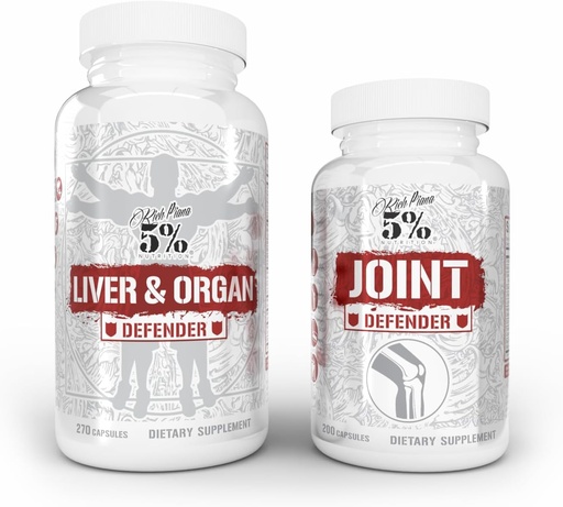 [BRSRMHYLA4DW2ETG] 5% Nutrition 2-Stack | Liver & Organ Defender with NAC + Joint Defender | Liver, Kidney, & Heart Support + Collagen, Glucosamine, Chondroitin, MSM, Hyaluronic Acid, Turmeric Curcumin w/Bioperine