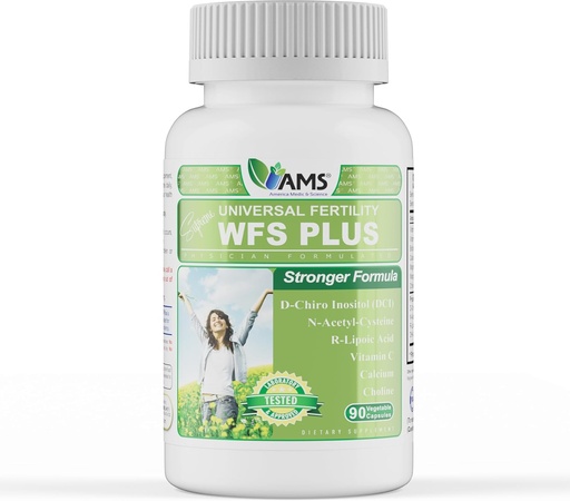 [BRSROGI6OABQKHLX] Amerika Medic & Science WFS Plus ugalkortasun-gehigarriak emakumeentzat (90 kapsula) Ovulatory Health onartzen du | Natural Preconception Vitamins,veve Aid, D-Chiro Inositol, DHA |15-Day Supply.