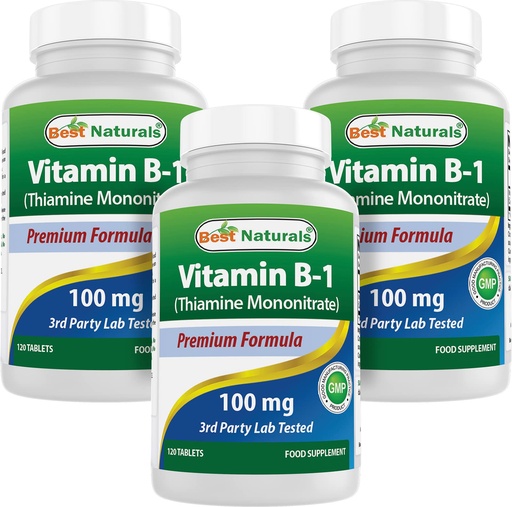 [BRSW2ATQCANBQDYU] Best Naturals Vitamin B1 as Thiamine Mononitrate 100 mg Tablets (120 Count (Pack of 3))
