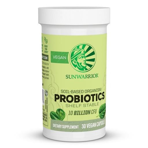 [BRSWGFAZCIDR6FLH] Sunwarrior Probiotics Soil-based Vegan Capsules | 10 billion CFU for Digestion Soy Free Gluten Free Dairy Free | 30 CT