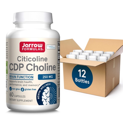 [BRSRMAI7AAGQOFDG] Jarrow Formulas Citicoline CDP Choline 250 MG, CDP Choline Supplement Supports Brain Health, Performance and Memory, 60 Capsules, Up to a 60 Day Supply (Pack of 12)