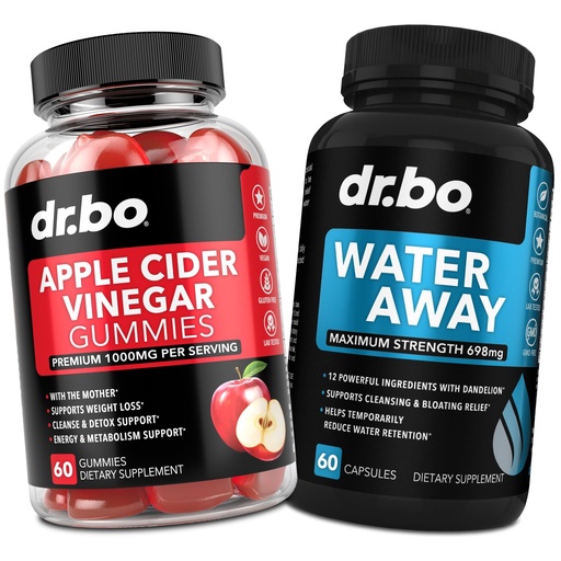 [BRSROFI2BV5BUEIV] DR. BO ACV Gummies & Water Away Pills - 1000MG Apple Cider Vinegar Gummies & Water Retention Diuretics for Digestion, Gut Health, Stomach Bloating & Leg Swelling