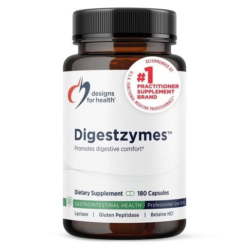 [BRSWIYY6CZ5AEDY7] Designs for Health Digestzymes - Digestive Enzymes + Betaine Hydrochloride for Gas & Bloating Relief - Pepsin, Ox Bile, Lactase Enzyme & Lipase Enzymes for Digestion (180 Capsules)