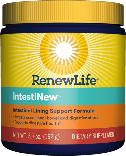 [BRSWIY36BFYBY2TC] Renew Life IntestiNew Intestinal Lining Support Formula, Powder Supplement Supports Digestive Health, L-Glutamine, Dairy, Soy and gluten-free, 5.7 oz.