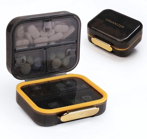 [BRSROHQZPMAQ2HLJ] Bexeen Medicin Pill Organizer Rejser Cute Pill Container Lille Pill Box til purse Mini Pill sag Portable Vitamin Holder Organizer Compact rejse størrelse Medicin Daglig Pocket Farmaci til supplement