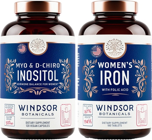 [BRSRAHD7OR7GEGTK] Inositol and Women's Iron Tablets Fertility and Pregnancy Support Bundle by Windsor Botanicals