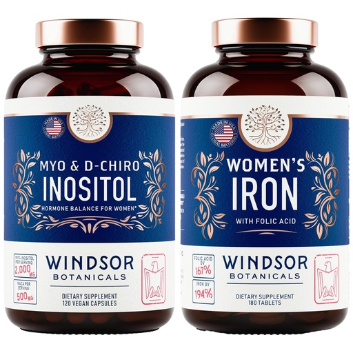 [BRSRAHD7OR7GEGTK] Inositol and Women's Iron Tablets Fertility and Pregnancy Support Bundle by Windsor Botanicals