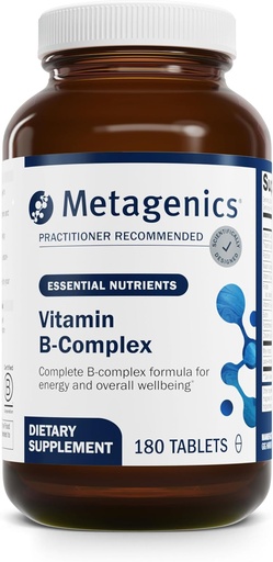 [BRSWIZQOBIAQKD36] Metagenics Vitamín B- Complex - Active B6 & B12 Vitamíny s folátom - podporuje energetický metabolizmus, stresovú odpoveď, Homocysteín Balance & Nervisive System Health - Vegetarián & Gluten-free - 180 tabliet