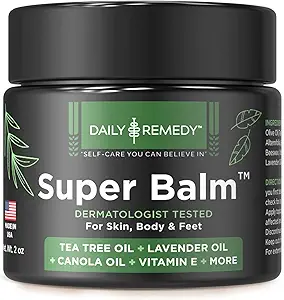 [BRSRM2YOPIIQAYLL] DAILY REMEDY Tea Tree Oil Extra Strength Super Balm - Athletes Foot Cream Combats Ringworm, Jock Itch, Nail Issues - Nourishes Cracked Itchy Skin on Body & Feet - Made in USA (2 Pack)