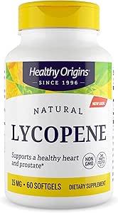 [BRSWIYT6BQMGY2LY] Healthy Origins Lycopene 15 mg (Natural, Non-GMO, Gluten Free, Skin Support, Prostate Support), 60 Softgels