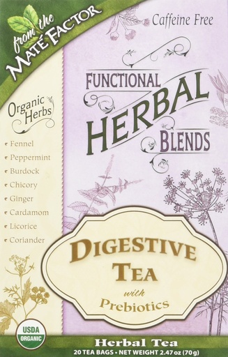 [BRSWKFA5OEGQIEQ5] Mate Factor Functional Herbal Blends - Digestive Tea with Prebiotics 20 Bag(S)