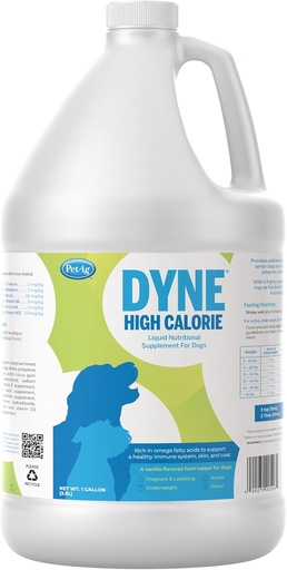 [BRSWEC33DIOWO3L7] PetAg Dyne High Calorie Liquid Nutritional dodatek za pse in mladičke 8 tednov in starejši - 1 Gallon - Podpira zmogljivost in vzdržljivost - Sladka Vanilla Flavor