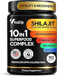 [BRSRAYL7OINAKEI3] Shilajit Capsules 10 in 1 with Kava Kava - USA Made Himalayan Shilajit for Men with Tongkat Ali, Ashwagandha, Kava Kava for Energy & Immunity Support - 90 Count