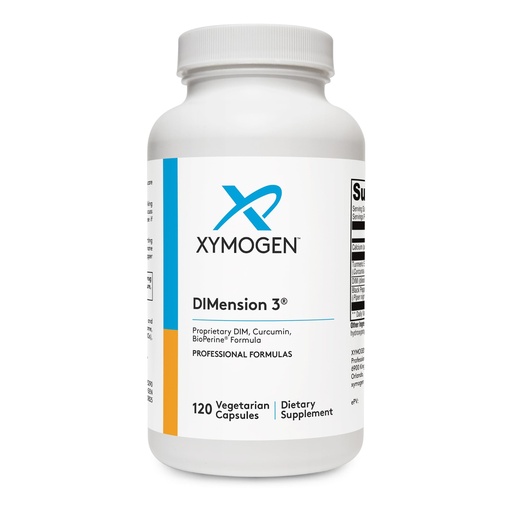 [BRSWIYIPBQHGOELA] XYMOGEN Dimension 3 - DIM Supplement for Hormonal Balance & Estrogen Metabolism Support* - with Curcumin & BioPerine - Gluten-Free - 120 Capsules