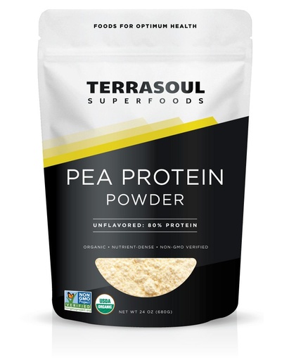 [BRSWECQ2OBYQAHL3] Terrasoul Superfoods Organic Pea Protein (Unflavored, Smooth Texture), 1.5 Pounds