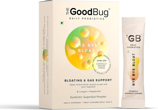 [BRSRMAAHO4OWYH3Z] Prebiotic + Probiotic Gut Health Bloating Relief for Men & Women - Helps with Gas, Bloat & Digestive Health - Boost immunity with Peppermint & Inulin, Synbiotic Fiber Powder, 2.5 Bn CFU - 30 Days Pack