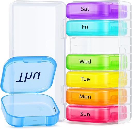 [BRSRA2T2CUPQ4CTK] AUVON Extra Large Weekly Pill Organizer, Portable Separate Pill Box 7 Day Slots Fit Pocket & Purse, Pill Case with Dual Protection for Travel, Pill Container for Big Vitamins, Fish Oils, Supplements
