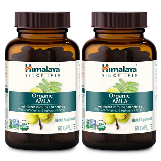 [BRSWIYYOAAOQAEA5] Himalaya Organic Amla/Amalaki for Active Immune Support and Cellular Defense, 600 mg, 60 Caplets, 2 Month Supply, 2 Pack