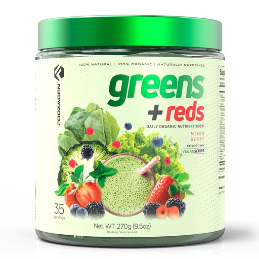 [BRSWYBIQAR5RSHTA] Forzagen Vegan Greens & Reds Superfood Powder - Organic Super Greens Powder | Premium Veggie Powder Supplement | 35 Servings Reds and Greens Superfood Powder