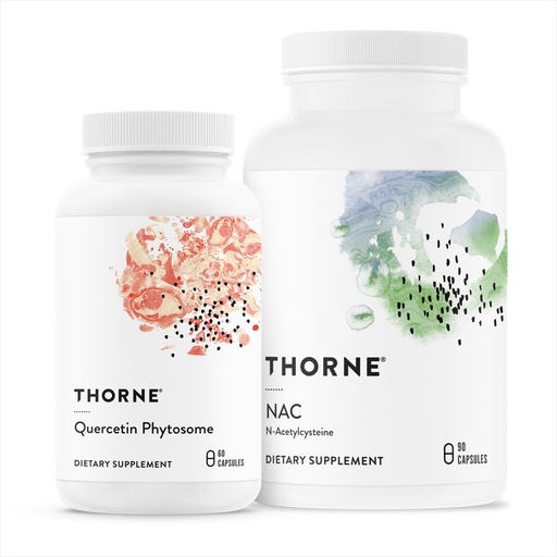 [BRSROATRA5YWAFYV] THORNE - Immune Support Duo - Quercetin Phytosome & NAC for Balanced Immune and Respiratory Wellness - 30 Servings