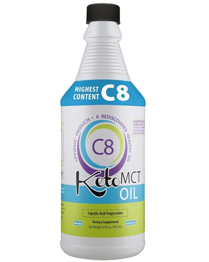 [BRSWKEYBBMGGIYDA] LifeSense C8 MCT Oil, Keto-Friendly, Sourced from Coconut Oil, Clinically Proven to Increase Ketone Production, Optimal Fuel for The Brain and Body, Made in USA by PhD Nutrition, 32 oz