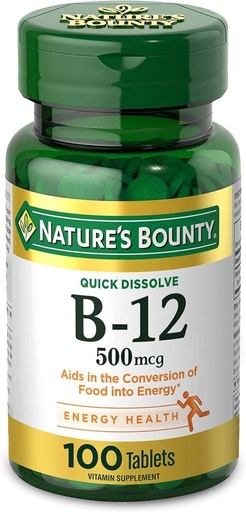 [BRSWIYQTBF5R4HLA] Nature’s Bounty Vitamin B-12 500 mcg, 100 Count (Pack of 2)