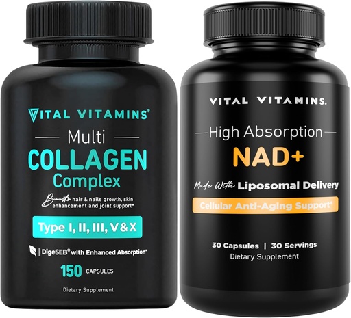 [BRSRABIHAR7AMYI3] Vital Vitamins Multi Collagen Capsules + NAD+ Supplement