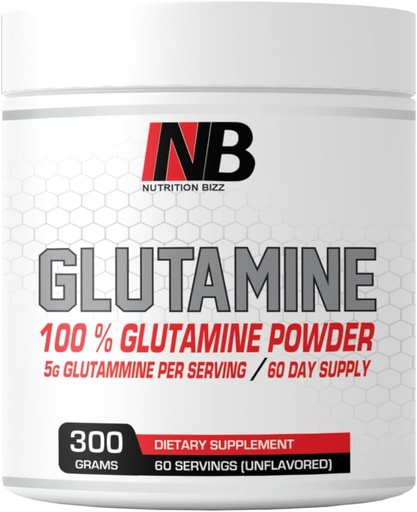 [BRSRAYD2DEFWO3L3] Glutamine Powder 300 Grams Unflavored 60 Days Supply 5 Grams L-Glutamine per Serving