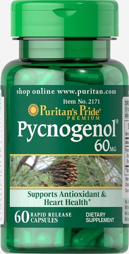 [BRSWIZQ3OV5AKDDC] Puritanin Pride Pycnogenol 60 mg-60 kapselia