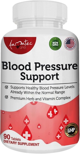 [BRSWGGQZAEIBO3Y3] Blood Pressure Support Supplement 90 Capsules