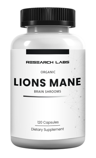 [BRSRMBTYOZ4BUA3V] Research Labs Organic Lions Mane Supplement Capsules, 120 Capsules w/Patent Litropane™, Immune System Booster & Nootropic Brain Support Mushroom Supplement. Concentrated & Purified Extract
