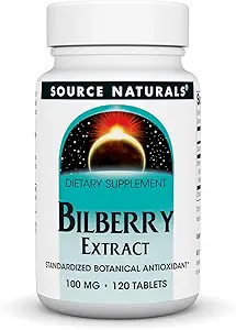 [BRSWIYQCPIEBQ236] Source Naturals Bilberry Extract 50 mg Standardized Botanical Antioxidant - 60 Tablets