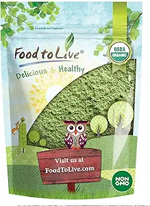 [BRSWGHAPOEPWEEQY] Food to Live Organic Wheatgrass Powder, 1 Pound — Non-GMO, Whole-Leaf, Raw, Non-Irradiated, Pure, Vegan Superfood, Bulk, Great for Juice, Rich in Fiber, Chlorophyll, Fatty Acids and Minerals