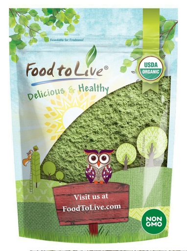 [BRSWGHAPOEPWEEQY] Food to Live Organic Wheatgrass Powder, 1 Pound — Non-GMO, Whole-Leaf, Raw, Non-Irradiated, Pure, Vegan Superfood, Bulk, Great for Juice, Rich in Fiber, Chlorophyll, Fatty Acids and Minerals