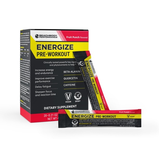 [BRSRAYIEPMPQGCLL] BODi Energize Pre Workout Powder - Beta-Alanine, Quercetin & Low-Dose Caffeine Formula for Enhanced Energy & Focus, Increase Energy & Endurance Supplement, Fruit Punch, 20 Sticks