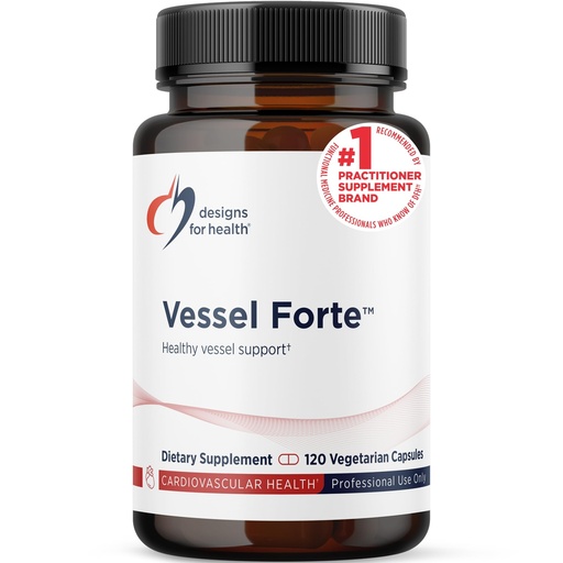 [BRSWIZL4PINGM2AV] Designs for Health Vessel Forte - Healthy Blood Vessel Support Supplement with Diosmin, Quercetin, Gotu Kola Extract, Horse Chestnut + Grape Seed - Non-GMO (120 Capsules)