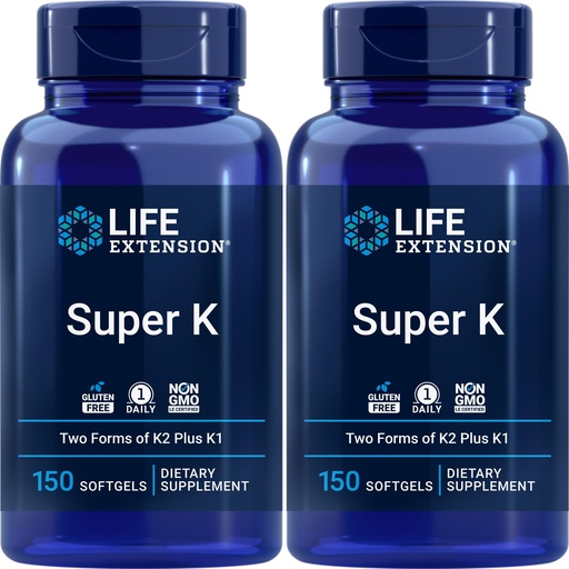 [BRSWYYIOBF5BMH3G] Life Extension Super K, 150 Softgels (Pack of 2) with Vitamins K and K2