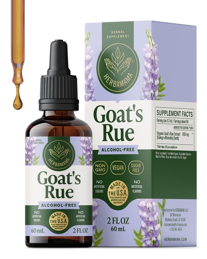 [BRSWYZIQDMPBAETJ] HERBAMAMA Goat's Rue Tincture - Vegan Lactation Support with Galega Officinalis Extract - Breastfeeding Support Drops - Non-GMO, Alcohol & Sugar-Free Goat's Rue Lactation Supplement 28-Day Supply