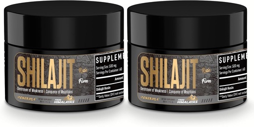[BRSROZIOAUPQKETZ] Shilajit Resin - Organic Shilajit Resin Third Party Tested Rich in 85+ Trace Minerals, Gold Grade Himalayan Pure Shiljait for Energy (1 Fl Oz (Pack of 2))
