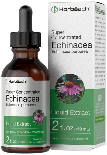 [BRSWGHA2BEDQODTU] Horbaach Echinacea Drops Herb Tincture | 2 fl oz | Super Concentrated Root Extract | Alcohol Free Liquid | Vegetarian, Non-GMO & Gluten Free Supplement