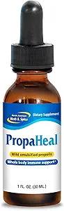 [BRSWIYQMOF7WA2D6] NORTH AMERICAN HERB & SPICE PropaHeal - 1 fl. oz. - Wild, Emulsified Propolis Extract - Immune Support - Non-GMO - 130 Servings