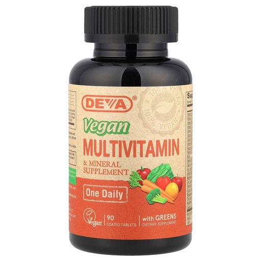 [BRSWIFDZOIAAIYIV] DEVA Tiny Tablets Vegan Multivitamins for Women & Men, Multivitamin with Iron, Mineral Supplement, Vitamin C, Vitamin B Complex, Vitamin B12, Vitamin E, Zinc, Gluten Free, 90 Tablets